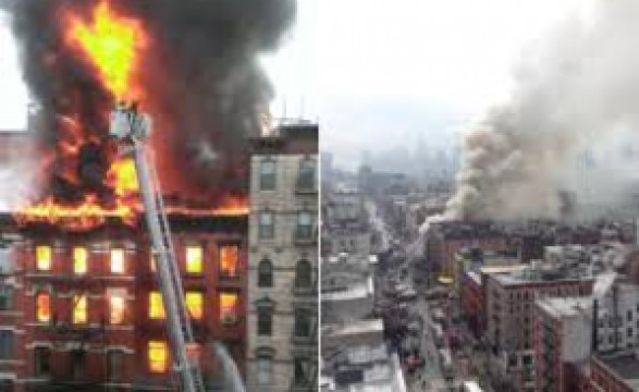 Incêndio fez desabar três edifícios em Nova Iorque