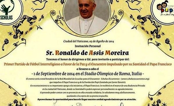Jogo inter-religioso pela paz reúne Ronaldinho, Messi e Maradona