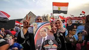 apoiantes festejam investidura de al-Sisi