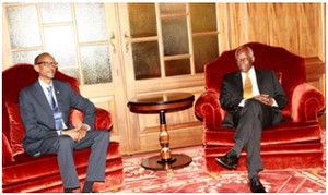 Estadistas angolano e ruandes reunidos em privado 